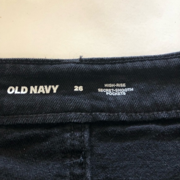 Old Navy High-Waisted Secret Smooth Pockets Button-Fly Frayed-Hem Jean Skirt 26 - Picture 7 of 11